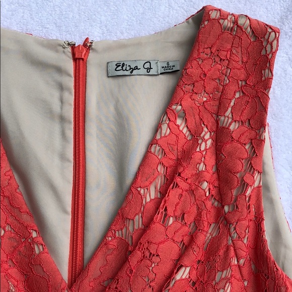 Sleeveless coral Eliza J dress - Picture 2 of 6